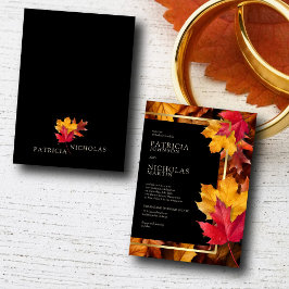 Convites Mágica Negra Conhece Casamento de outono de Ouro R