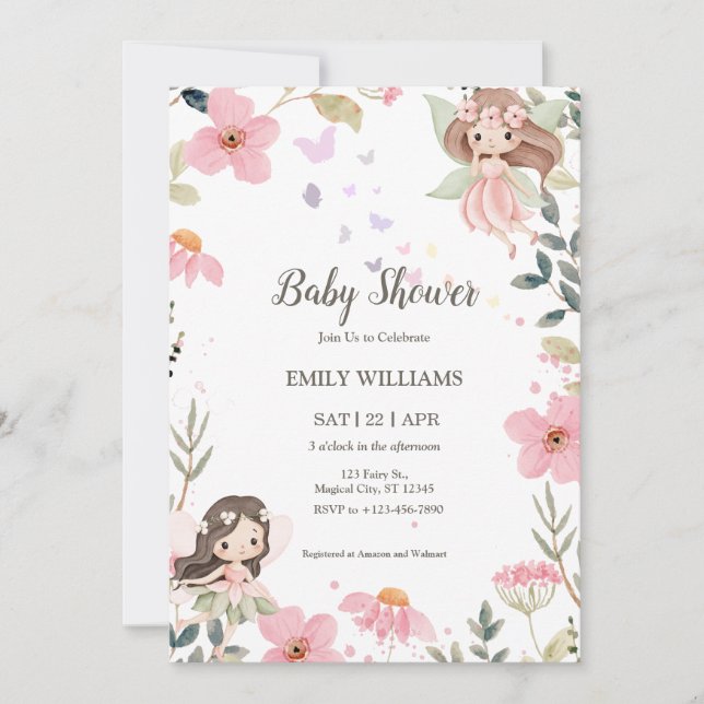 Convites Magical Boho Fairy Baby Shower Invitatio (Frente)