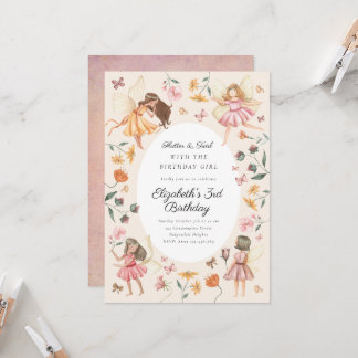 Convites Magical Garden Floral Fairy Birthday Party