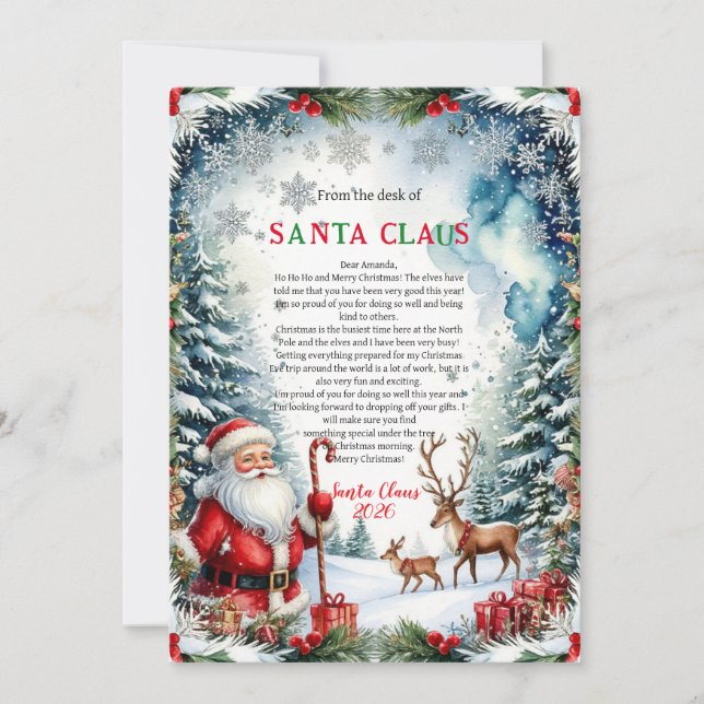 Convites Magical Letter from Santa Card (Frente)
