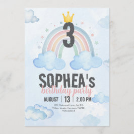 Convites Magical Rainbow Birthday Invitation