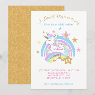 Convites Magical Unicorn 00º aniversário