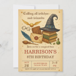 Convites Magical Wizard and Witches Birthday