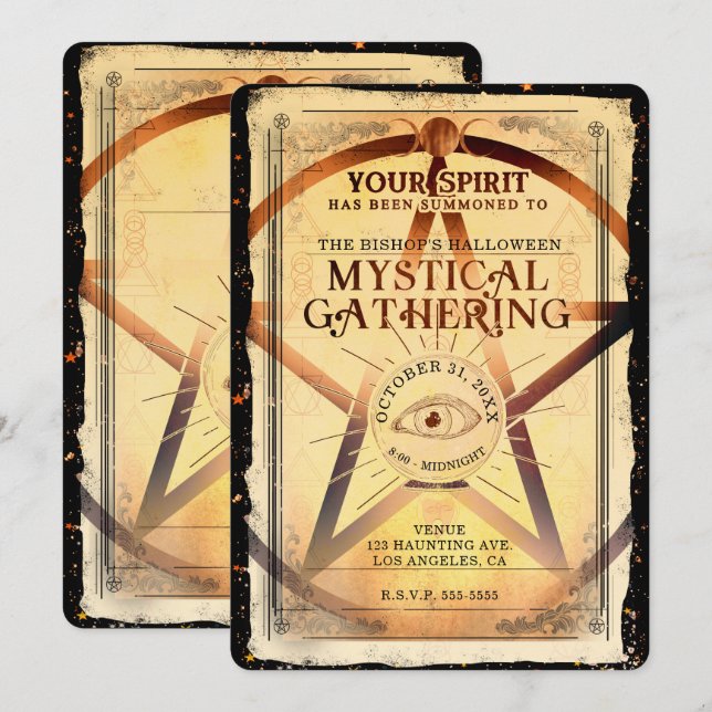 Convites Magick Mystical Gathering Fortune Teller Party (Frente/Verso)