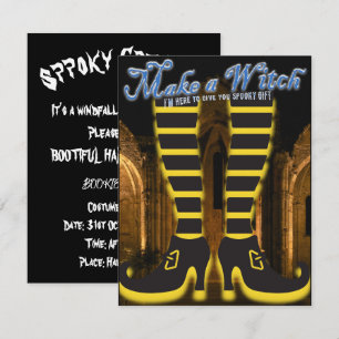 Convites Mágico bruxa Mikitiez Halloween fullmoon