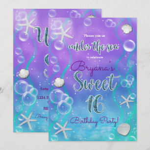 Convites Mágico Debaixo do Mar Doce 16 16º Festa de Anivers