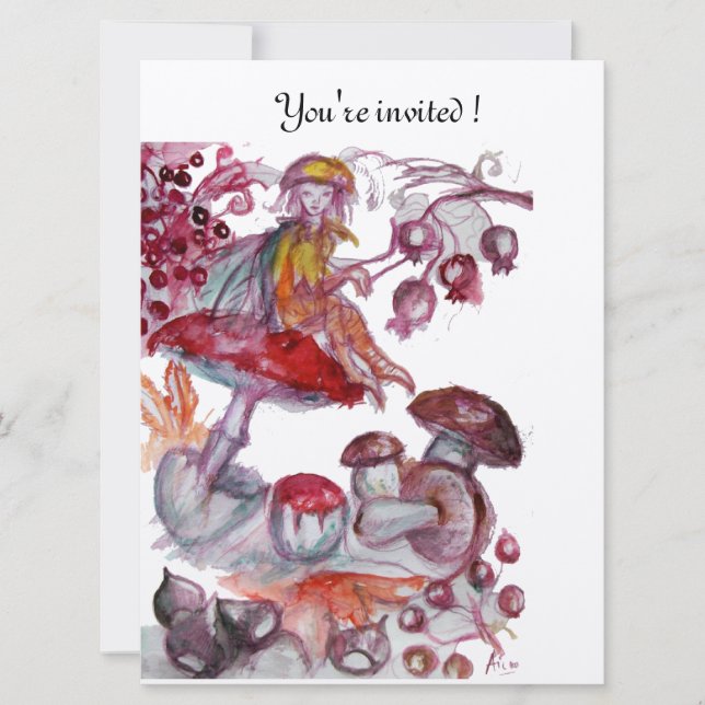 Convites MAGICO FOLHETO DE COGUMELOS prata (Frente)