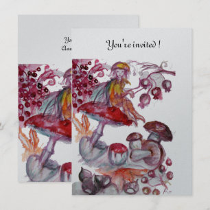 Convites MAGICO FOLHETO DE COGUMELOS prata