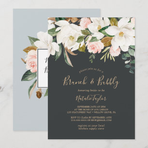 Convites Magnésia Elegante  Brunch preto-e-branco e espuma