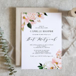 Convites Magnésia Rosa Esbranquiçada e Hydrangea Bat Mitzva<br><div class="desc">Convide familiares e amigos com este convite de morcego floral personalizável. Apresenta magnólias cor-de-rosa pinceladas e hífenes com sotaques falsos de folha de ouro rosa. Personalize adicionando nomes,  data,  hora,  local e outros detalhes do evento. Este convite floral é perfeito para primavera e morcegos de jardim.</div>