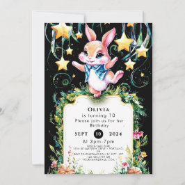 Convites Magnética Woodland Bunny Birthday