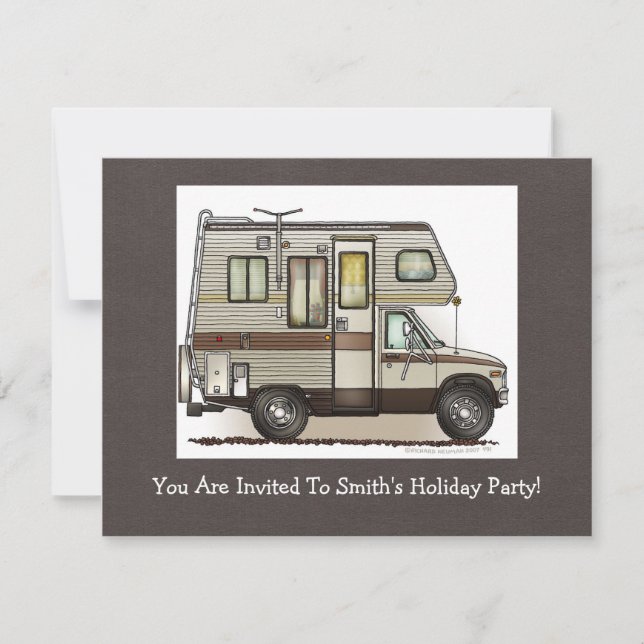Convites Magnets RV Camper ClasseC (Frente)