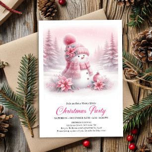 Convites Magnífico Boneco de Neve Rosa Snowy Coquette Editá