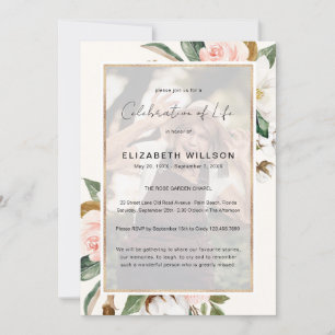 Convites Magnolia Celebração Floral da Vida Foto Funeral