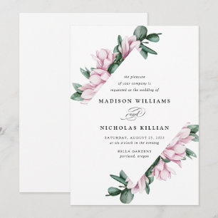 Convites Magnolia e Eucalipto  Casamento de quadro floral