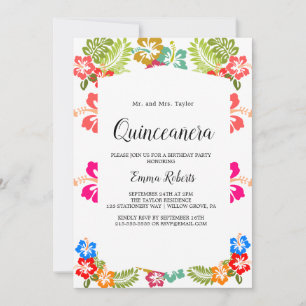 Convites Magnólia Elegante   Quinceañera Rosa e Branca