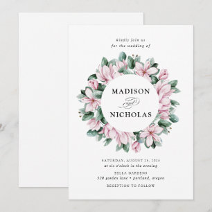 Convites Magnólia & Eucalipto   Casamento de Coroa de Flore