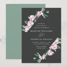 Convites Magnólia & Eucalipto | Quadro Floral de Casamento