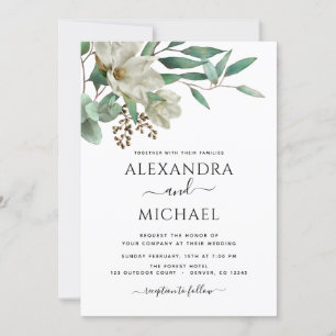 Convites Magnolia Eucalyptus Foto Elegante Casamento