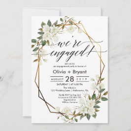 Convites Magnolia - festa de noivado geométrica do quadro d