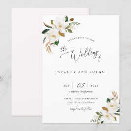 Convites Magnólia Floral Aquarela