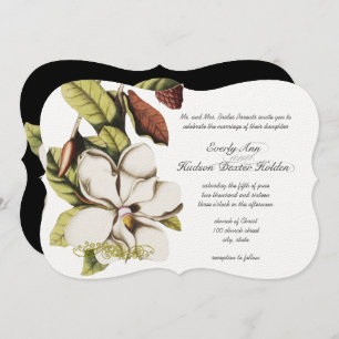 Convites Magnolia Rosa profunda cobre e floral verde