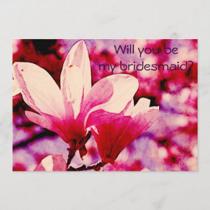 Convites Magnólia roxa e cor-de-rosa vibrante