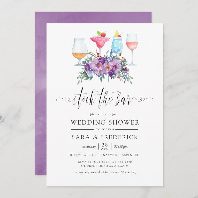 Convites Magnólia Roxa e Rosas estocam o Bar (Frente/Verso)