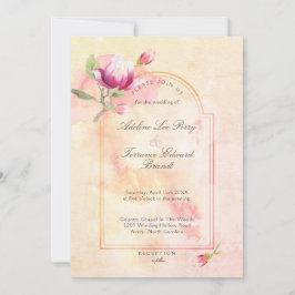 Convites Magnolia Sunset Peach Watercolor