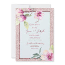 Magnolia Watercolor Crystal Pink Gliter