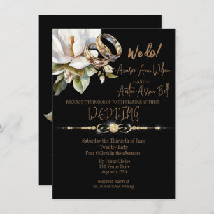 Convites Magnolia Wedings Douradas e Black Wedding