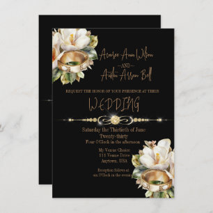 Convites Magnolia Wedings Douradas e Black Wedding