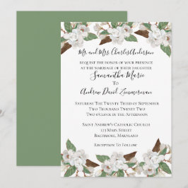 Convites Magnólias Brancas Clássicas Elegantes Casamento Fo