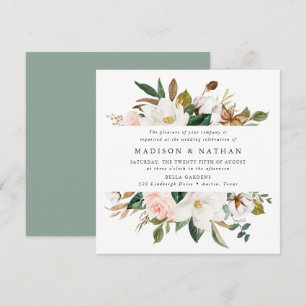 Convites Magnólias em Aquarela   Casamento Floral
