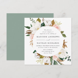 Convites Magnólias em Aquarela   Casamento Floral