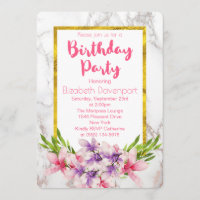 Magnolias rosa e roxas no aniversário de Marble