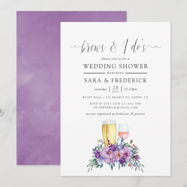 Convites Magolias e Rosas roxas quebram antes que eu faça (Frente/Verso)