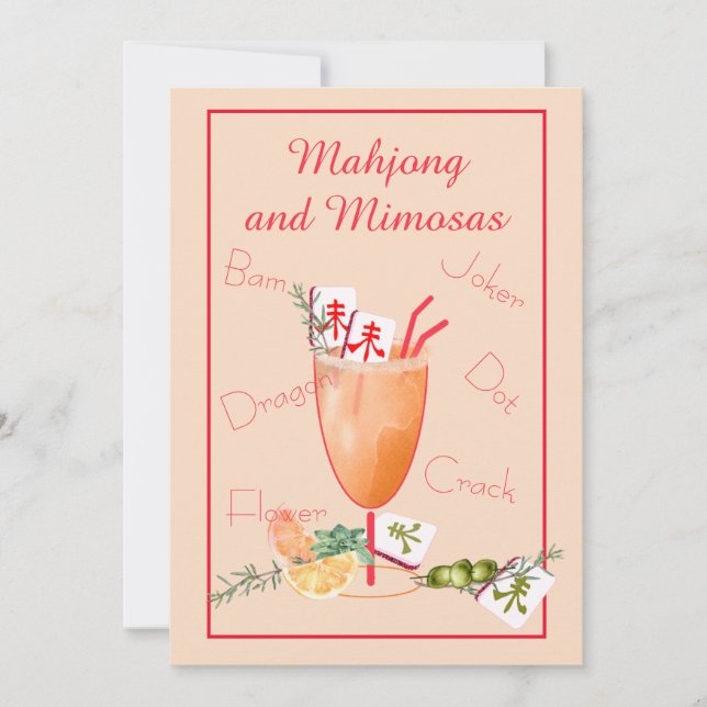 Convites Mahjong Party Invitation (Frente)