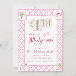 Convites Mahjong Party Invitation, mahjong instant invite