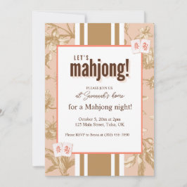 Convites Mahjong Party Invitation, toile, mahjong tiles