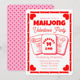 Convites Mahjong Valentine's Party Invitation