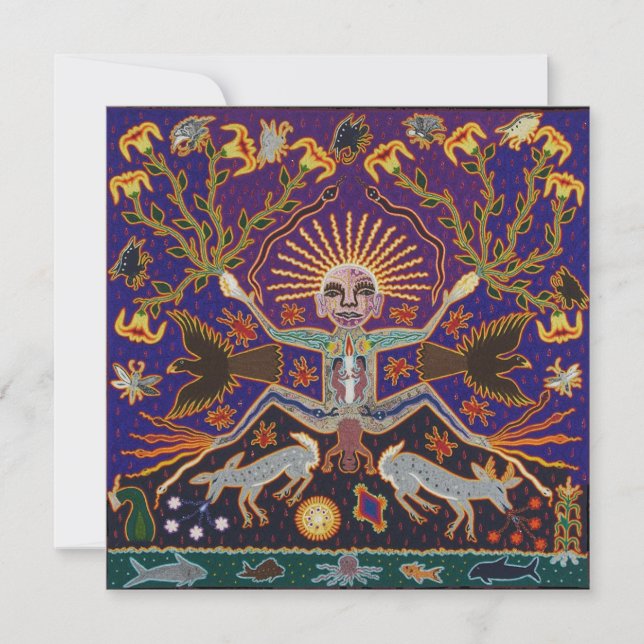 Convites Maia mexicana, deusa asteca, arte étnica e arte bo (Frente)