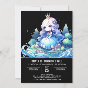 Convites Maiestoso Crianças Princesa Aniversário
