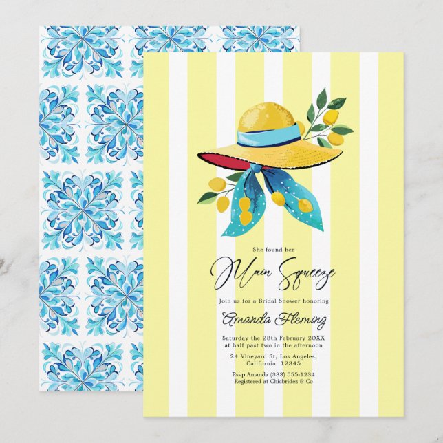 Convites Main Squeeze Amalfi Coast Bridal Shower (Frente/Verso)