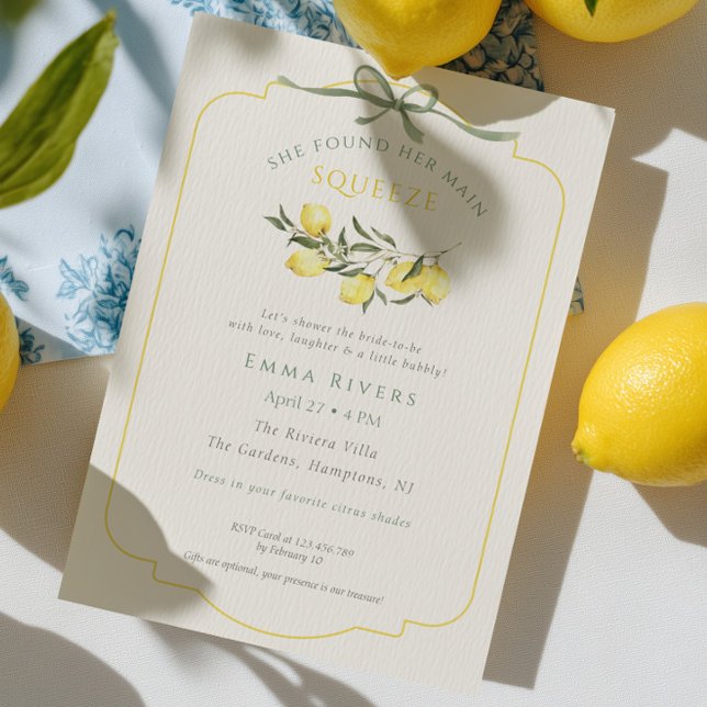 Convites Main Squeeze Citrus Sage Green Bridal Shower (Criador carregado)