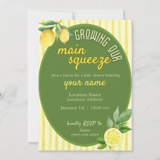 Convites Main Squeeze Lemon Baby Shower Invite