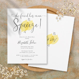 Convites Main Squeeze Lemons Monograma Script Chá de Noiva