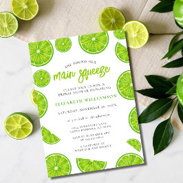 Convites Main Squeeze Watercolor Lime Green Bridal Shower