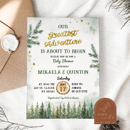 Convites Maior aventura inicia Chá de fraldas florestal