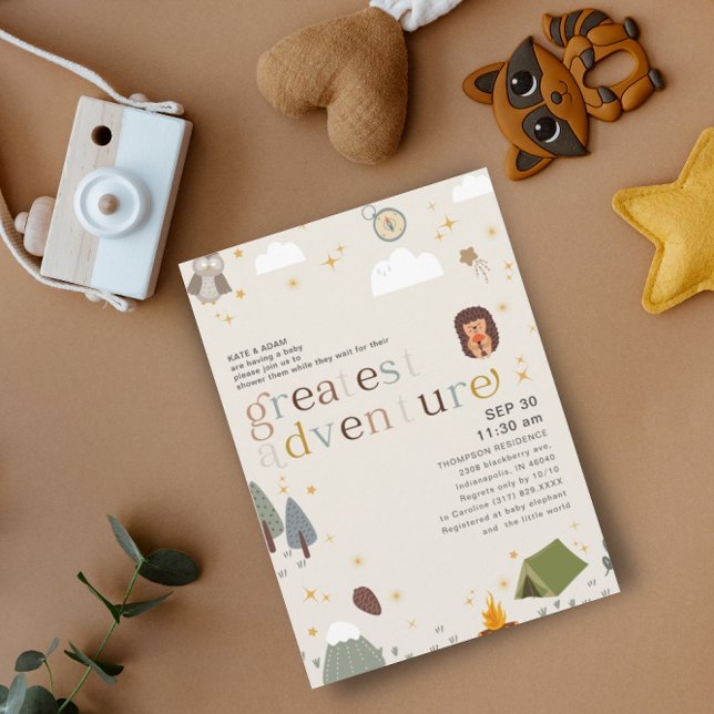 Convites Maior Chá de fraldas Neutro de Gênero de Aventura (Criador carregado)